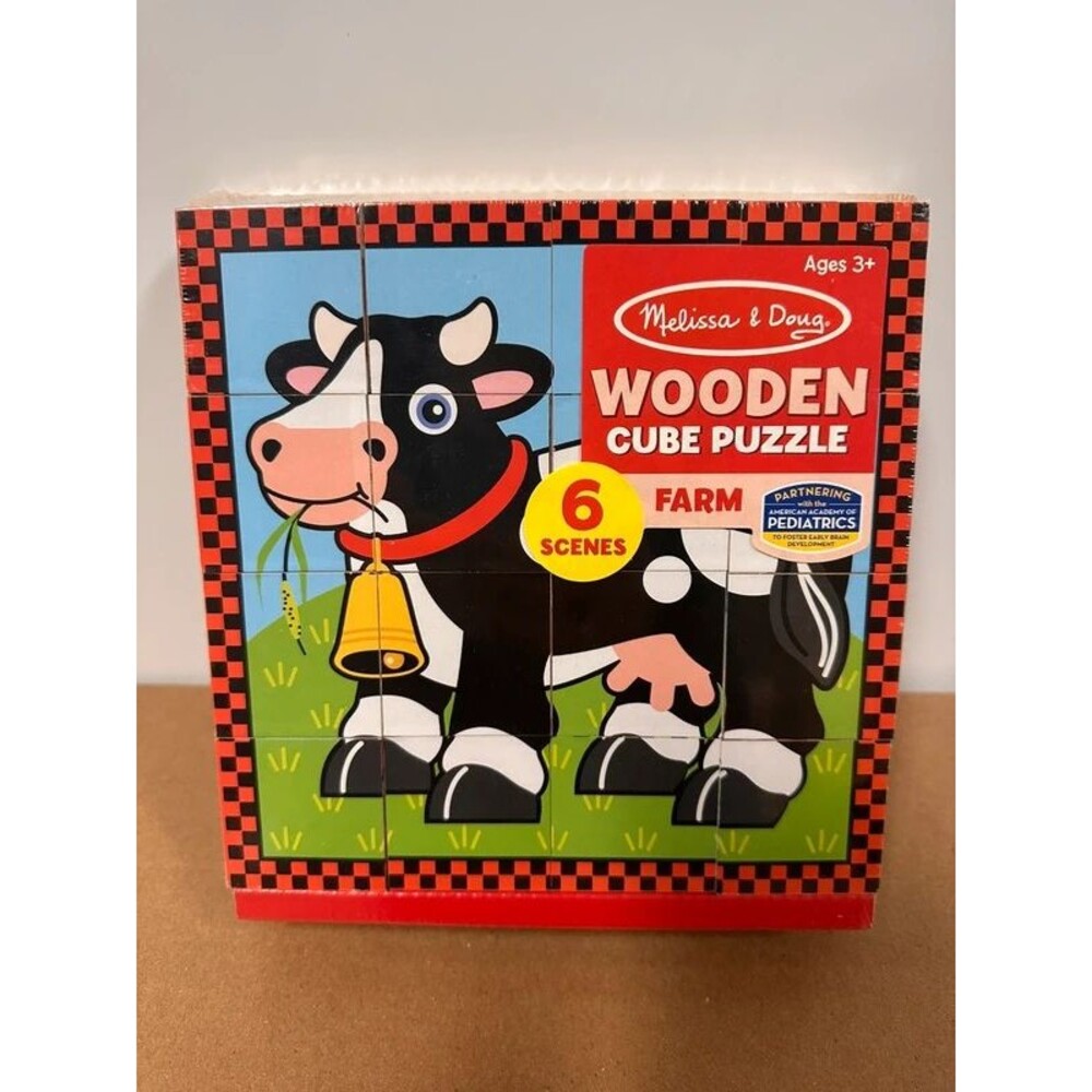 Melissa & Doug Wooden Cube Puzzle - Farm